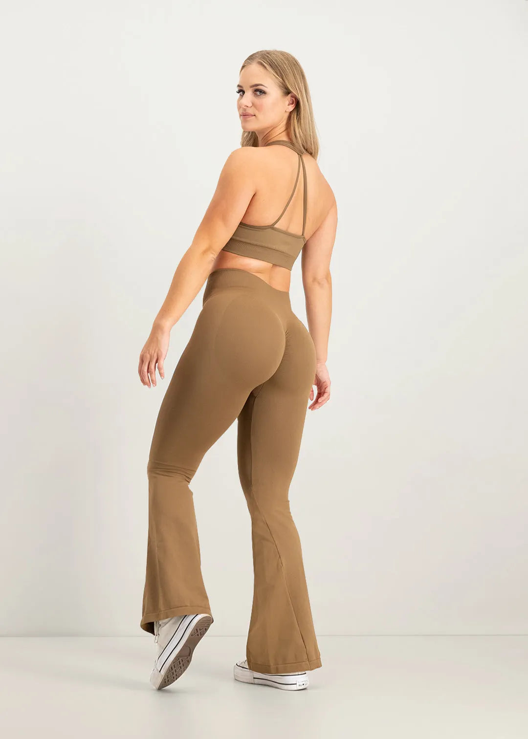 Flare Scrunch Legging - Brown