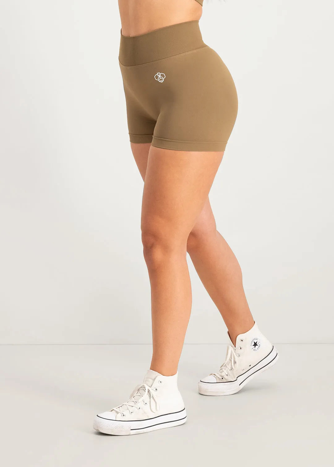 Flare Scrunch Shorts - Brown