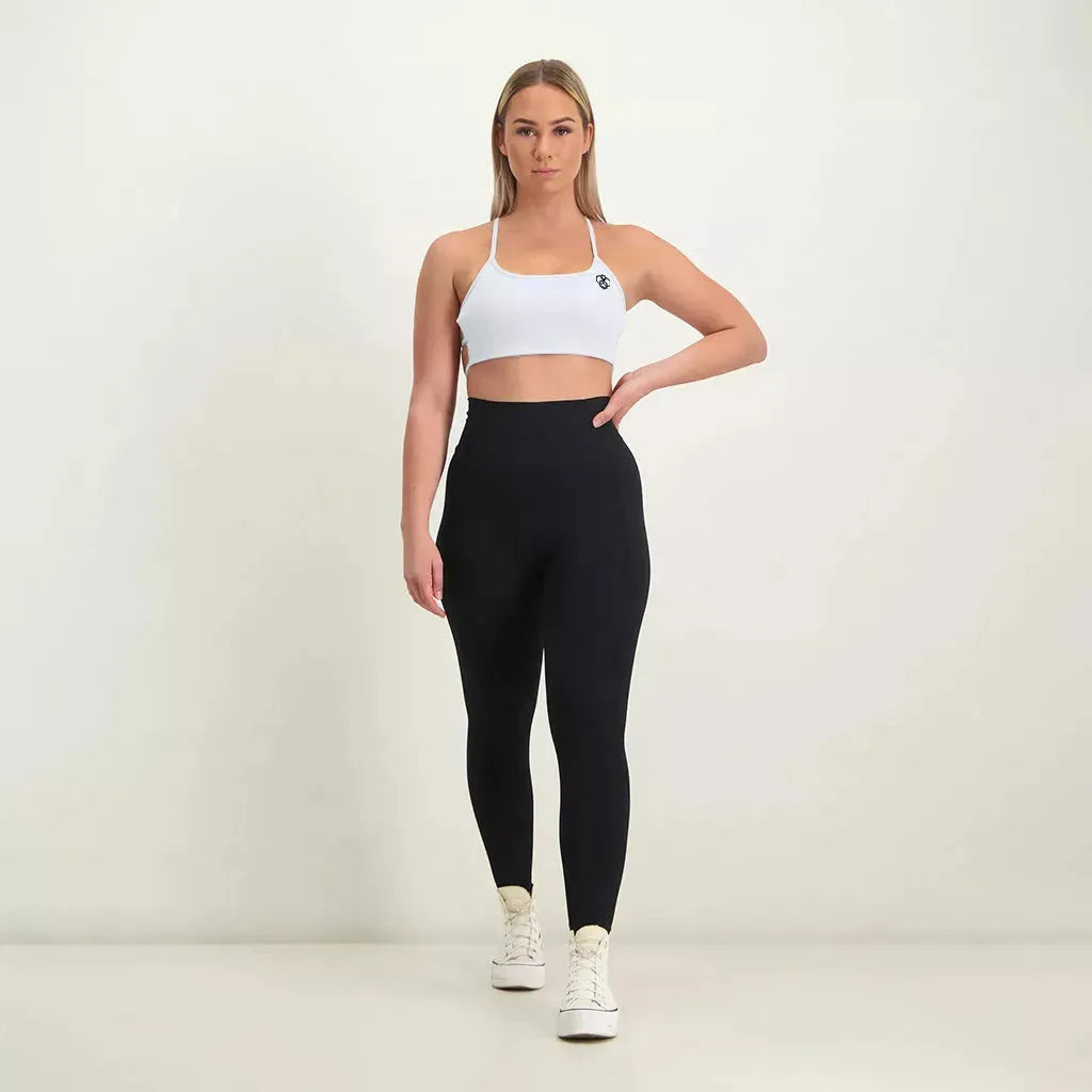 Backless Sports Bra White - Athletic Bee