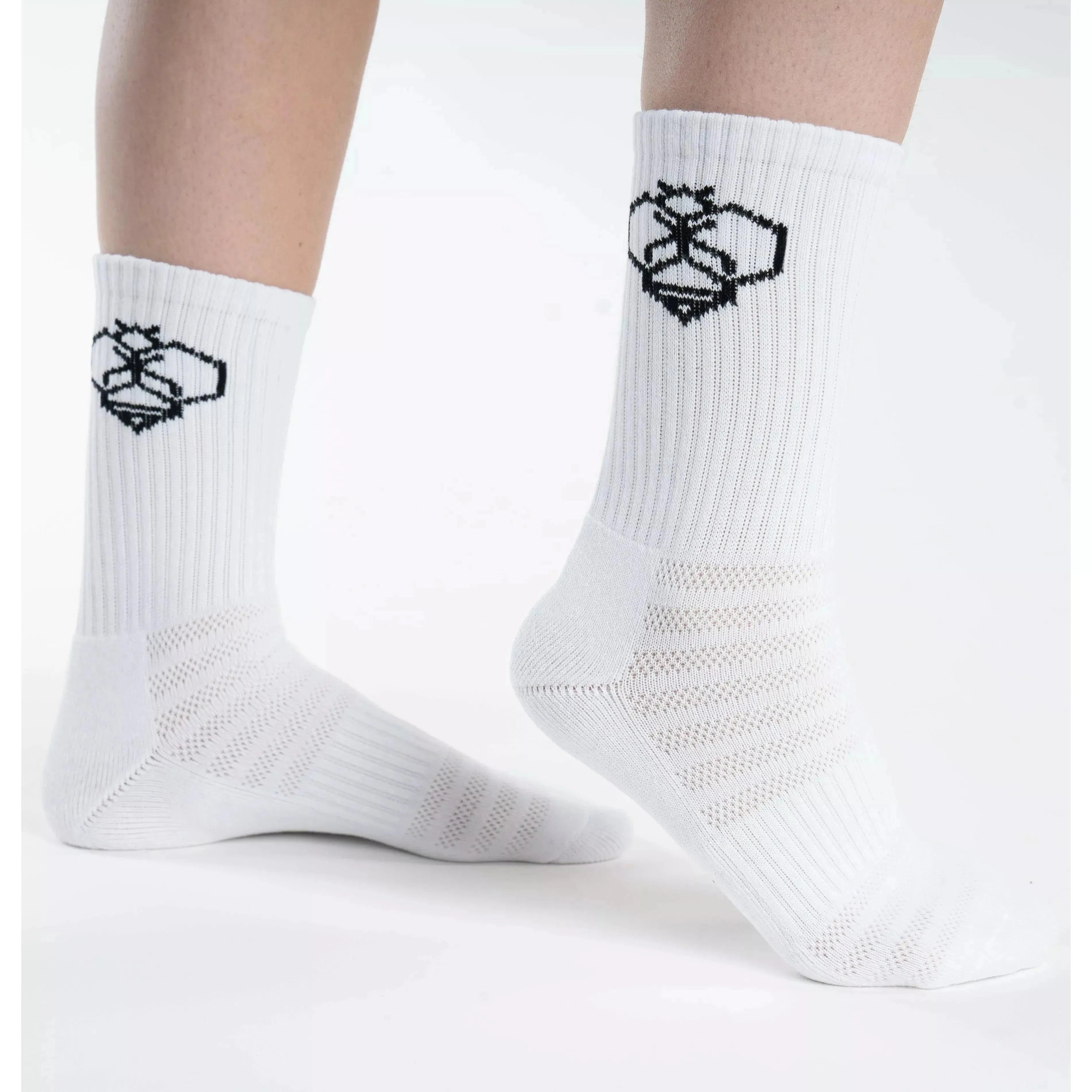 Crew Socks 3pk White - Athletic Bee