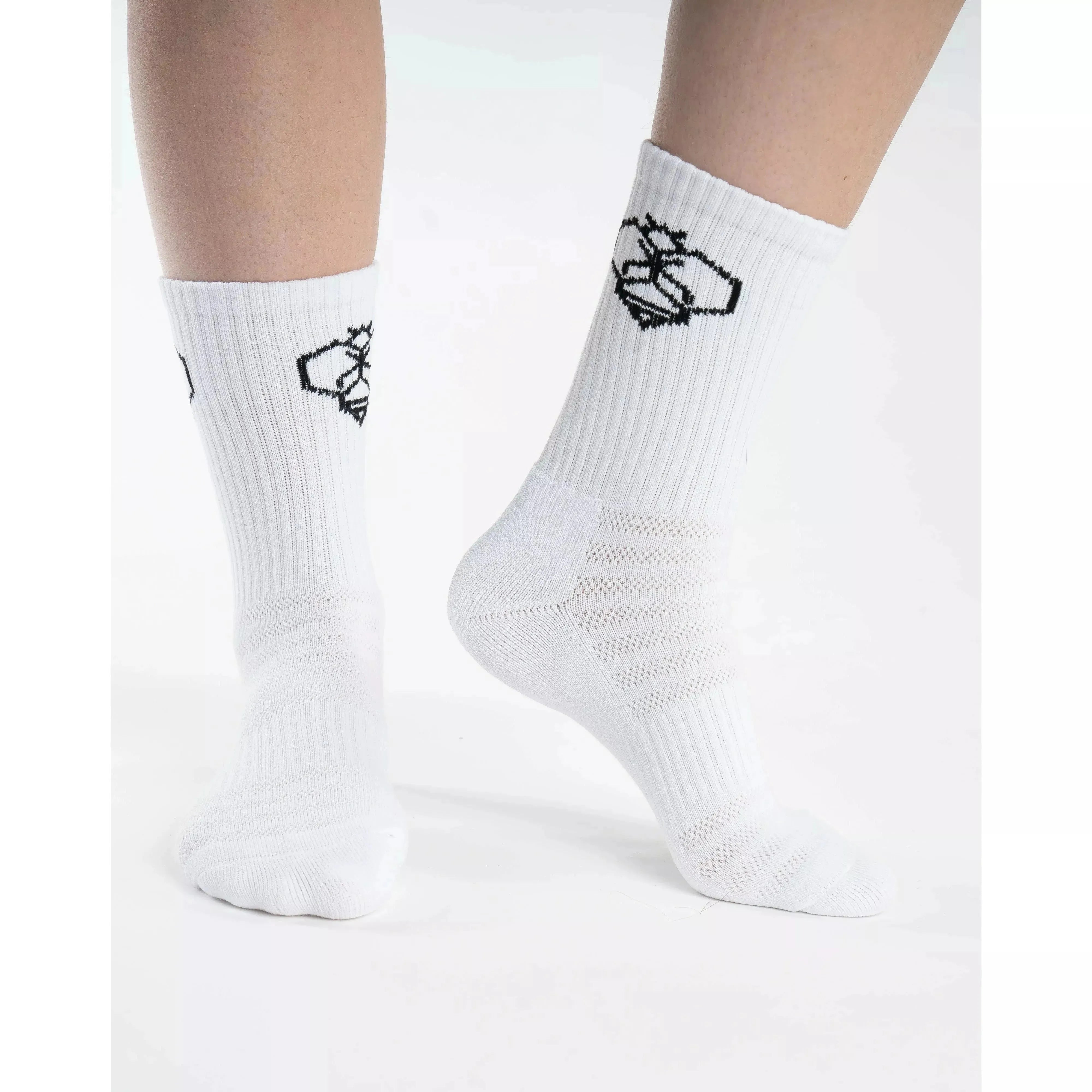 Crew Socks 3pk White - Athletic Bee